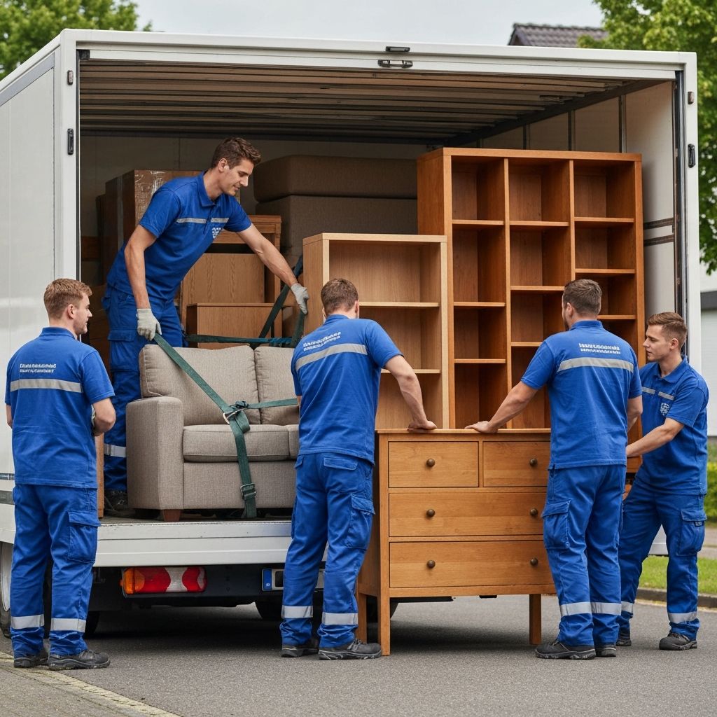 Umzugshelfer laden Möbel
